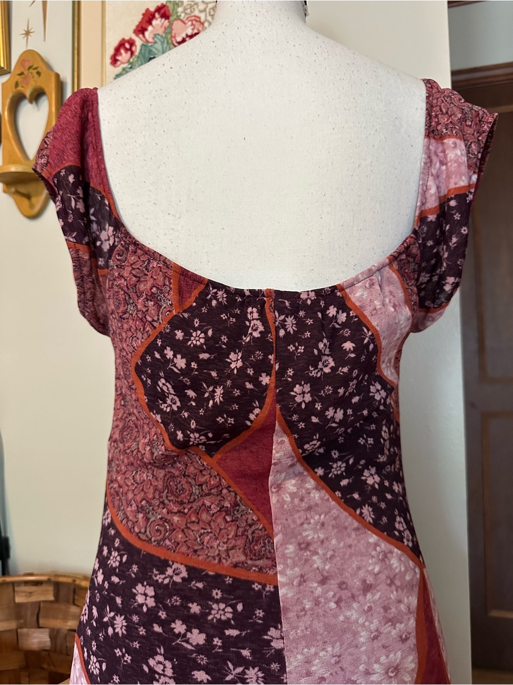 Vintage Y2K Charlotte Russe patchwork maxi dress with lace trim and ruffles - Picture 6 of 8